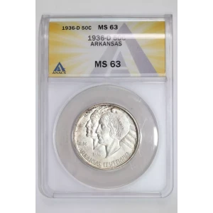 Classic Commemorative Silver--- Arkansas Centennial 1935-1939-Silver- 0.5 Dollar