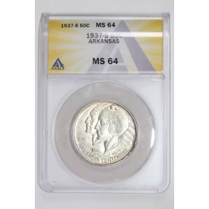 Classic Commemorative Silver--- Arkansas Centennial 1935-1939-Silver- 0.5 Dollar