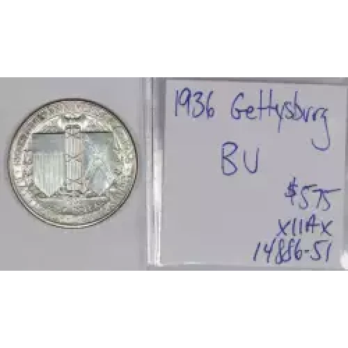 Classic Commemorative Silver--- Battle of Gettysburg Anniversary 1936 -Silver- 0.5 Dollar