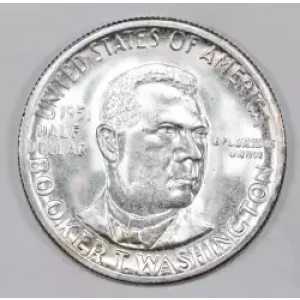 Classic Commemorative Silver--- Booker T. Washington Memorial 1946-1951-Silver- 0.5 Dollar
