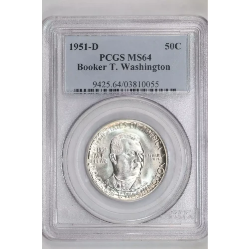 Classic Commemorative Silver--- Booker T. Washington Memorial 1946-1951-Silver- 0.5 Dollar