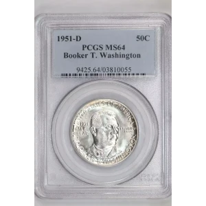 Classic Commemorative Silver--- Booker T. Washington Memorial 1946-1951-Silver- 0.5 Dollar