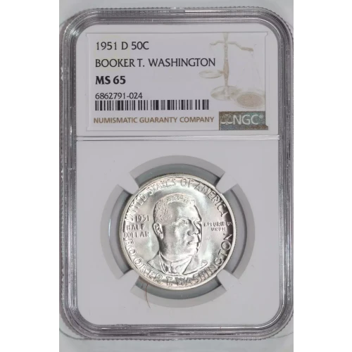 Classic Commemorative Silver--- Booker T. Washington Memorial 1946-1951-Silver- 0.5 Dollar