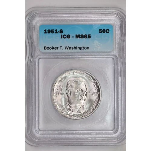 Classic Commemorative Silver--- Booker T. Washington Memorial 1946-1951-Silver- 0.5 Dollar