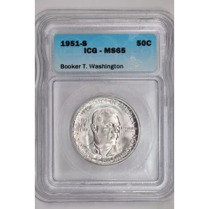 Classic Commemorative Silver--- Booker T. Washington Memorial 1946-1951-Silver- 0.5 Dollar