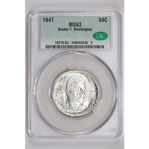 Classic Commemorative Silver--- Booker T. Washington Memorial 1946-1951-Silver- 0.5 Dollar