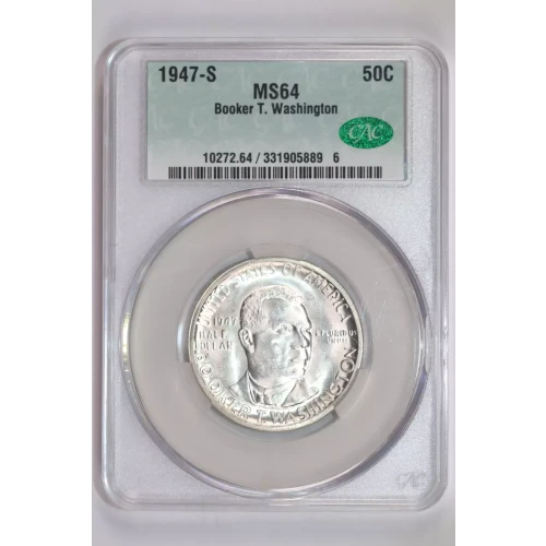 Classic Commemorative Silver--- Booker T. Washington Memorial 1946-1951-Silver- 0.5 Dollar