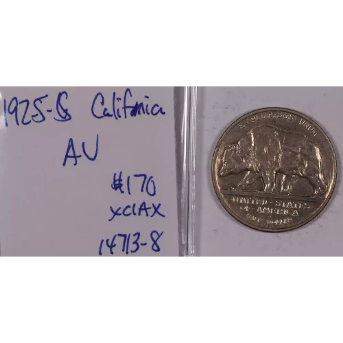 Classic Commemorative Silver--- California Diamond Jubilee 1925 -Silver- 0.5 Dollar