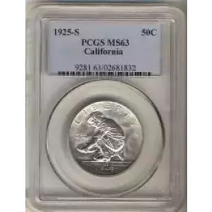 Classic Commemorative Silver--- California Diamond Jubilee 1925 -Silver- 0.5 Dollar (3)