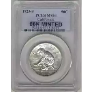 Classic Commemorative Silver--- California Diamond Jubilee 1925 -Silver- 0.5 Dollar (3)