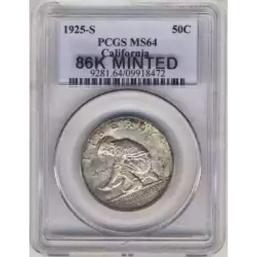 Classic Commemorative Silver--- California Diamond Jubilee 1925 -Silver- 0.5 Dollar (3)