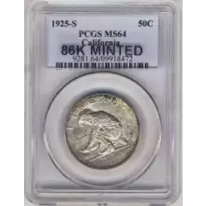 Classic Commemorative Silver--- California Diamond Jubilee 1925 -Silver- 0.5 Dollar (3)