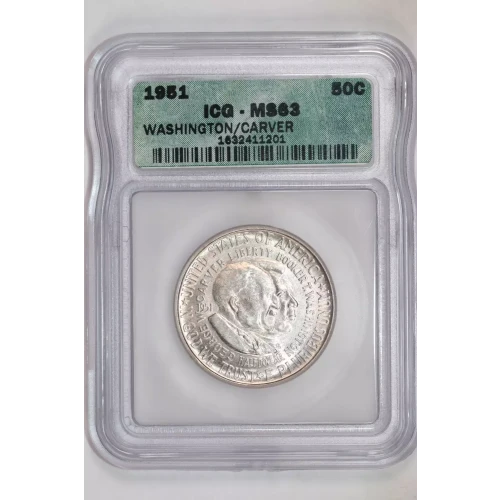 Classic Commemorative Silver---Carver/Washington Commemorative 1951-1954-Silver- 0.5 Dollar