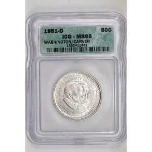 Classic Commemorative Silver---Carver/Washington Commemorative 1951-1954-Silver- 0.5 Dollar