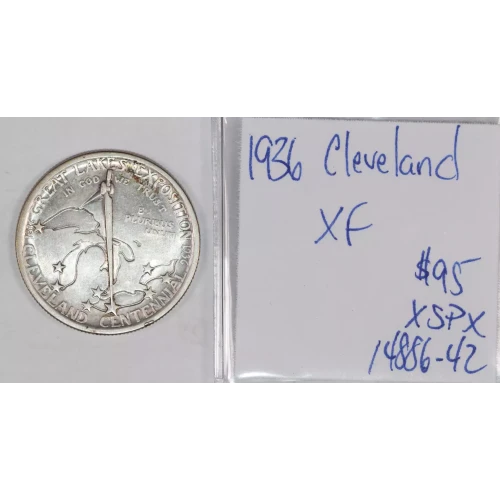 Classic Commemorative Silver--- Cleveland Centennial / Great Lakes Exposition 1936 -Silver- 0.5 Dollar