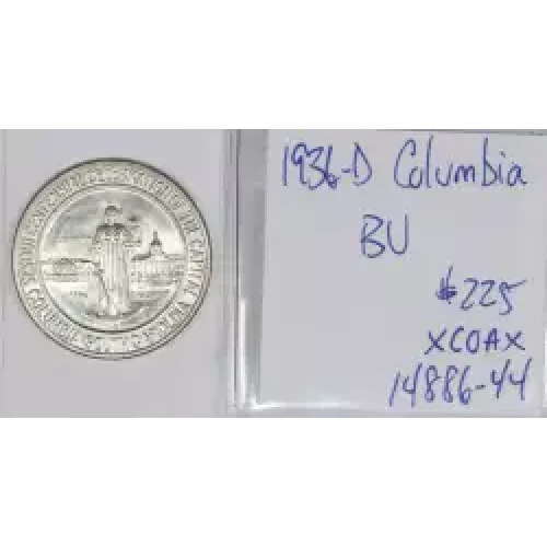 Classic Commemorative Silver--- Columbia, South Carolina, Sesquicentennial 1936 -Silver- 0.5 Dollar