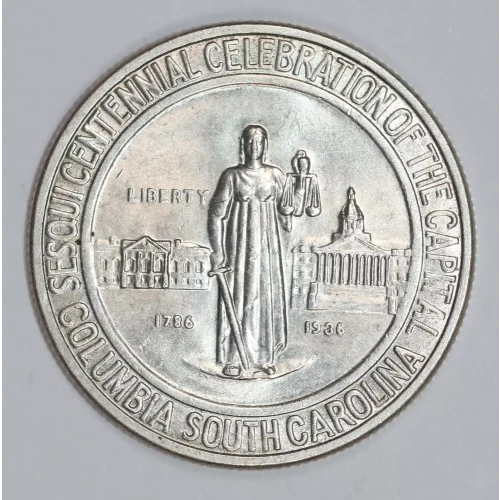Classic Commemorative Silver--- Columbia, South Carolina, Sesquicentennial 1936 -Silver- 0.5 Dollar
