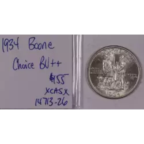 Classic Commemorative Silver--- Daniel Boone Bicentennial 1934-1938-Silver- 0.5 Dollar