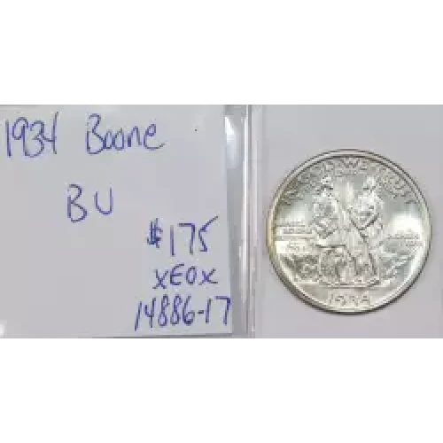 Classic Commemorative Silver--- Daniel Boone Bicentennial 1934-1938-Silver- 0.5 Dollar