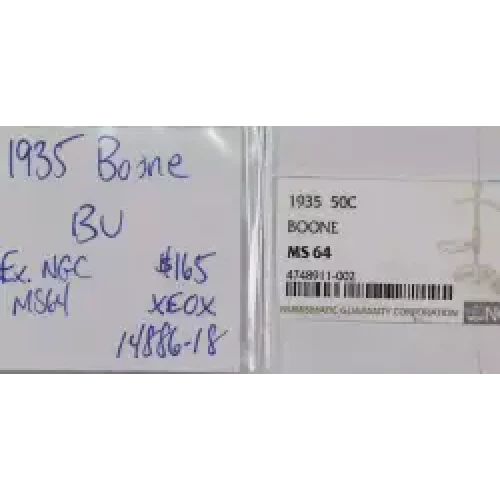 Classic Commemorative Silver--- Daniel Boone Bicentennial 1934-1938-Silver- 0.5 Dollar