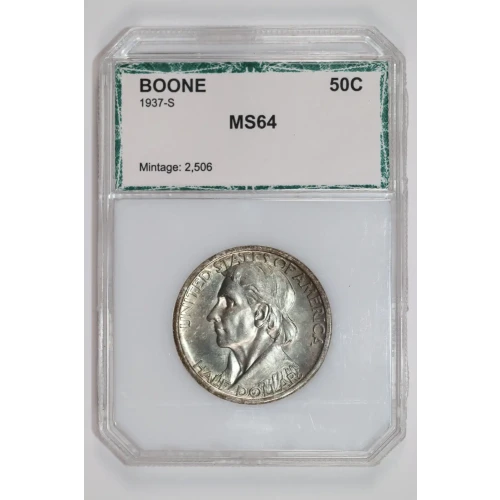 Classic Commemorative Silver--- Daniel Boone Bicentennial 1934-1938-Silver- 0.5 Dollar