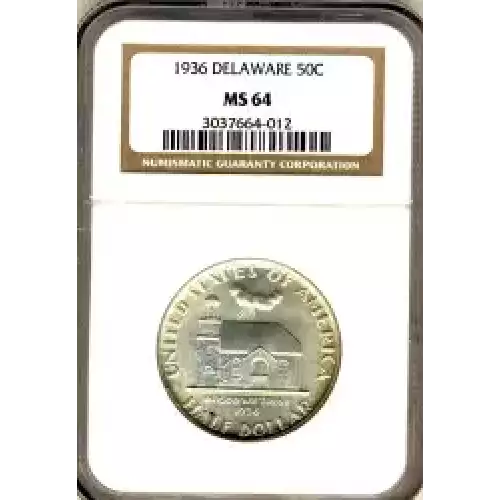 Classic Commemorative Silver--- Delaware Tercentenary 1936 -Silver- 0.5 Dollar (3)