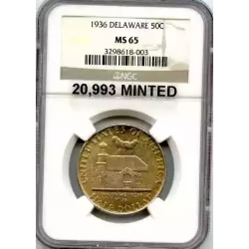 Classic Commemorative Silver--- Delaware Tercentenary 1936 -Silver- 0.5 Dollar (3)