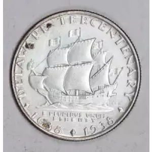 Classic Commemorative Silver--- Delaware Tercentenary 1936 -Silver- 0.5 Dollar