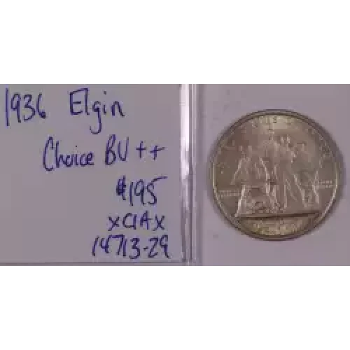 Classic Commemorative Silver--- Elgin, Illinois, Centennial 1936 -Silver- 0.5 Dollar