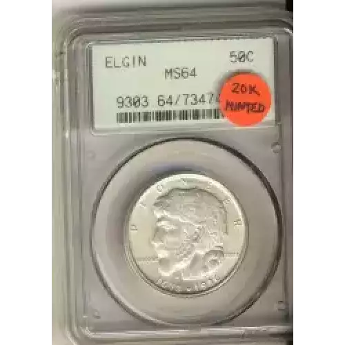 Classic Commemorative Silver--- Elgin, Illinois, Centennial 1936 -Silver- 0.5 Dollar (3)