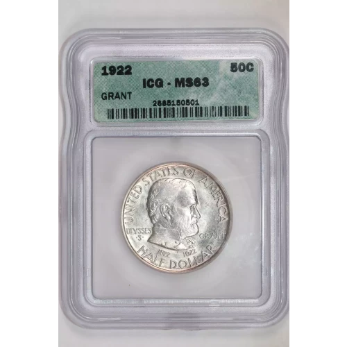 Classic Commemorative Silver--- Grant Memorial 1922 -Silver- 0.5 Dollar