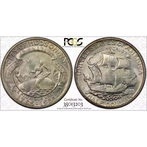 Classic Commemorative Silver--- Hudson, New York, Sesquicentennial 1935 -Silver- 0.5 Dollar