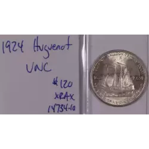 Classic Commemorative Silver--- Huguenot - Walloon Tercentenary 1924 -Silver- 0.5 Dollar (2)