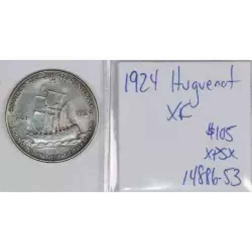 Classic Commemorative Silver--- Huguenot - Walloon Tercentenary 1924 -Silver- 0.5 Dollar