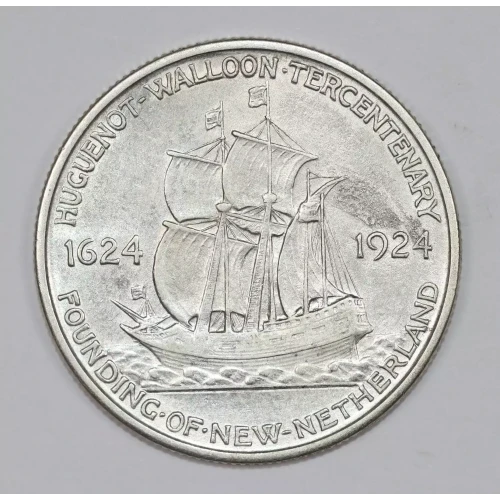Classic Commemorative Silver--- Huguenot - Walloon Tercentenary 1924 -Silver- 0.5 Dollar (2)
