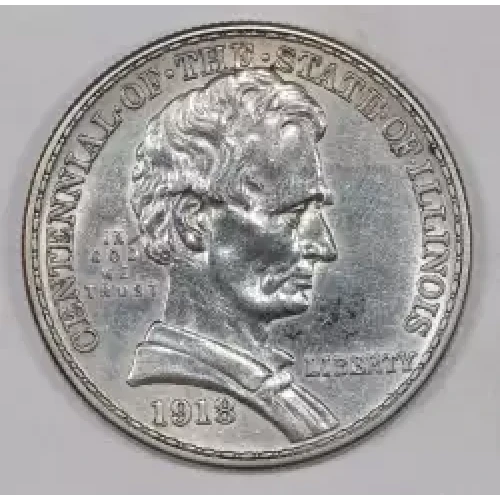 Classic Commemorative Silver--- Illinois Centennial 1918 -Silver- 0.5 Dollar
