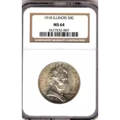 Classic Commemorative Silver--- Illinois Centennial 1918 -Silver- 0.5 Dollar (3)