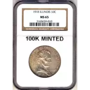 Classic Commemorative Silver--- Illinois Centennial 1918 -Silver- 0.5 Dollar (3)