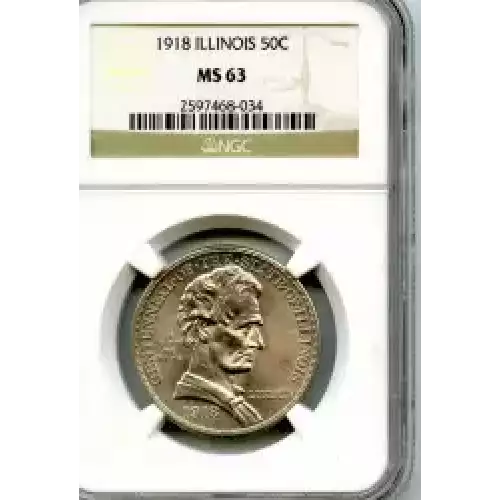 Classic Commemorative Silver--- Illinois Centennial 1918 -Silver- 0.5 Dollar (3)