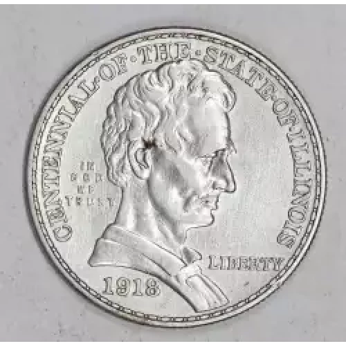 Classic Commemorative Silver--- Illinois Centennial 1918 -Silver- 0.5 Dollar