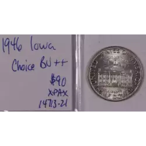 Classic Commemorative Silver--- Iowa Centennial 1946 -Silver- 0.5 Dollar