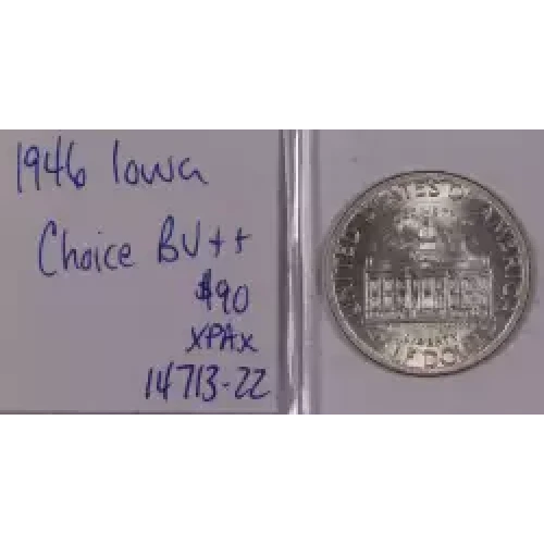 Classic Commemorative Silver--- Iowa Centennial 1946 -Silver- 0.5 Dollar