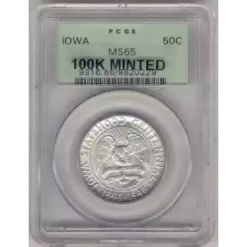 Classic Commemorative Silver--- Iowa Centennial 1946 -Silver- 0.5 Dollar (3)