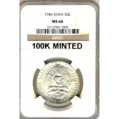 Classic Commemorative Silver--- Iowa Centennial 1946 -Silver- 0.5 Dollar (3)