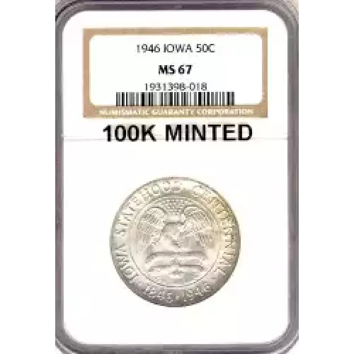 Classic Commemorative Silver--- Iowa Centennial 1946 -Silver- 0.5 Dollar (3)