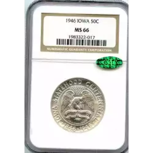 Classic Commemorative Silver--- Iowa Centennial 1946 -Silver- 0.5 Dollar (3)