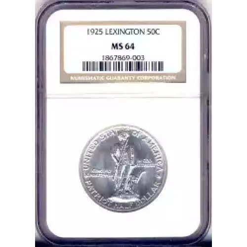Classic Commemorative Silver--- Lexington - Concord Sesquicentennial 1925 -Silver- 0.5 Dollar (3)