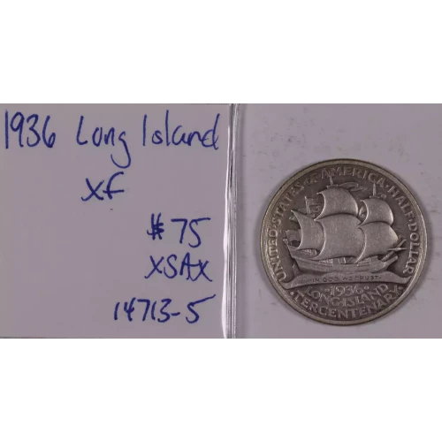 Classic Commemorative Silver--- Long Island Tercentenary 1936 -Silver- 0.5 Dollar