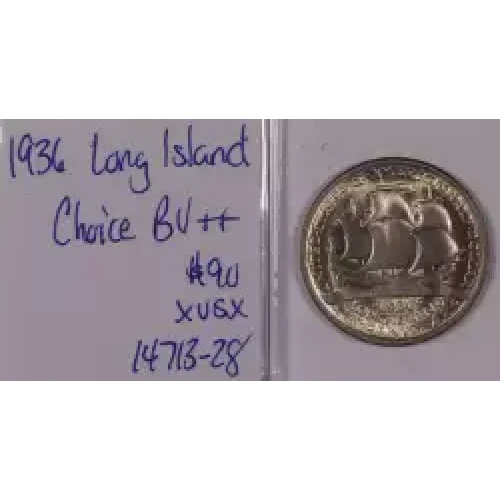 Classic Commemorative Silver--- Long Island Tercentenary 1936 -Silver- 0.5 Dollar