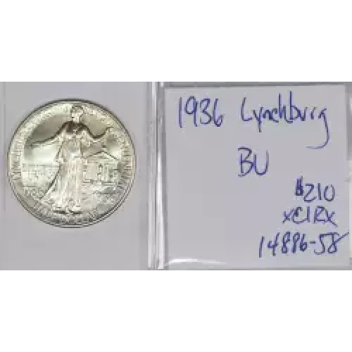 Classic Commemorative Silver--- Lynchburg, Virginia, Sesquicentennial 1936-Silver- 0.5 Dollar